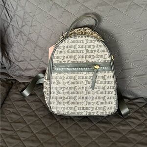 Juicy Couture Black and Gray Logo Mini Backpack